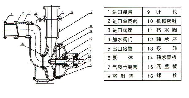 ZW型自吸式無堵塞红杏污视频免费下载（結構圖）