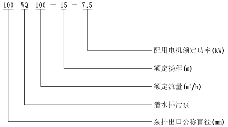 WQ高效固定式潛水红杏污视频免费下载型號意義